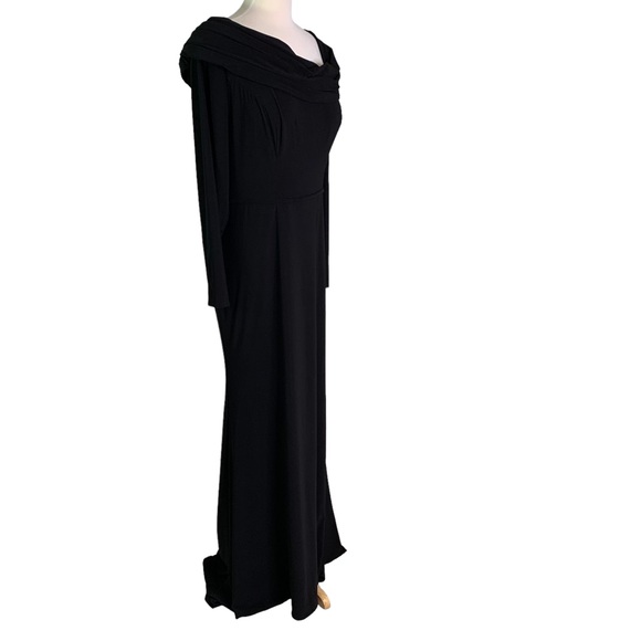 MAC DUGGAL IEENA Drop Shoulder Long Sleeve Column Formal Gown Black Size 14 NWT - Picture 5 of 12